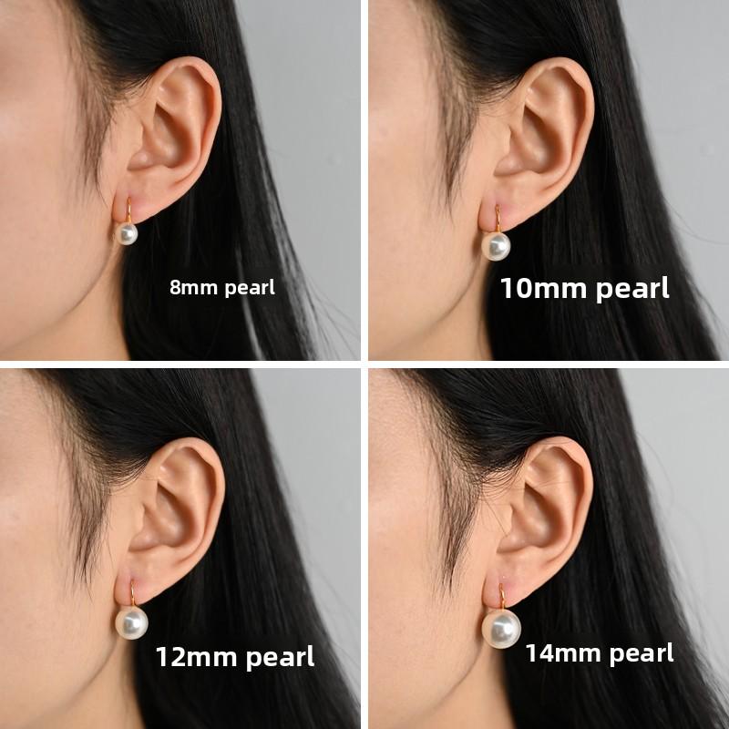 999 sterling silver, grey pearl stud earrings for women, high heels, earrings.