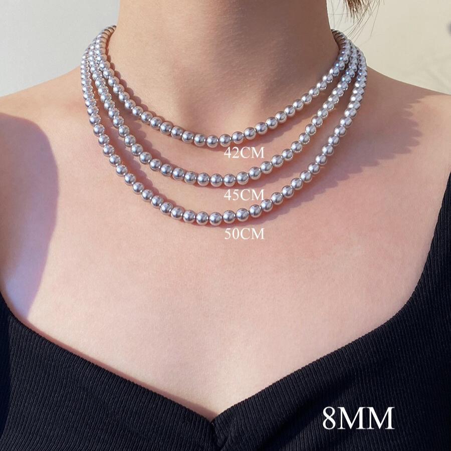 Gray pearl necklace high cold temperament high sense necklace