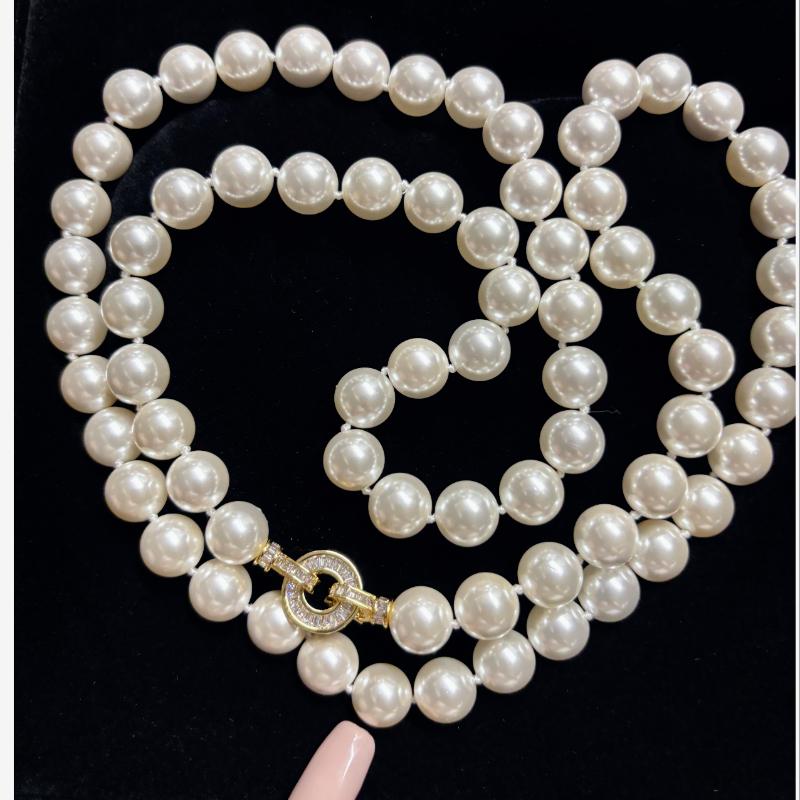 36Inch beads, white pearl necklace 12mm various ways to wear, suitable for autumn, winter, birthday gifts, wedding anniversaries