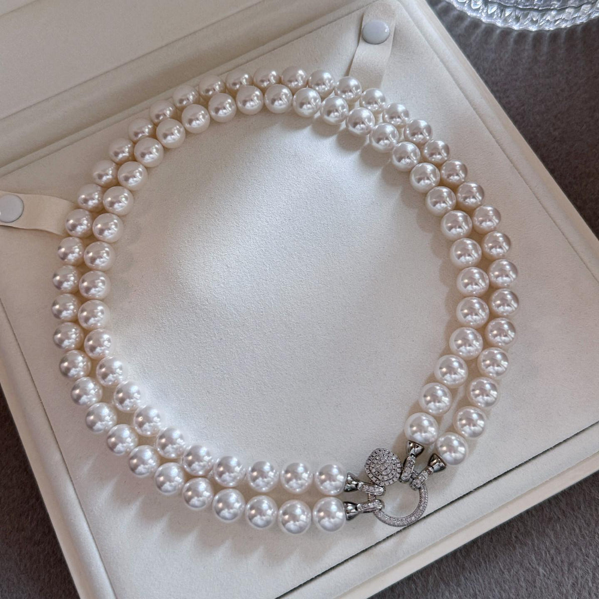 2 Layer Pearl Necklace Double Stack Light Luxury Niche Design 8mm 10mm Detachable Into 2 Separate Necklaces Multiple Ways To Wear Sweater Chain