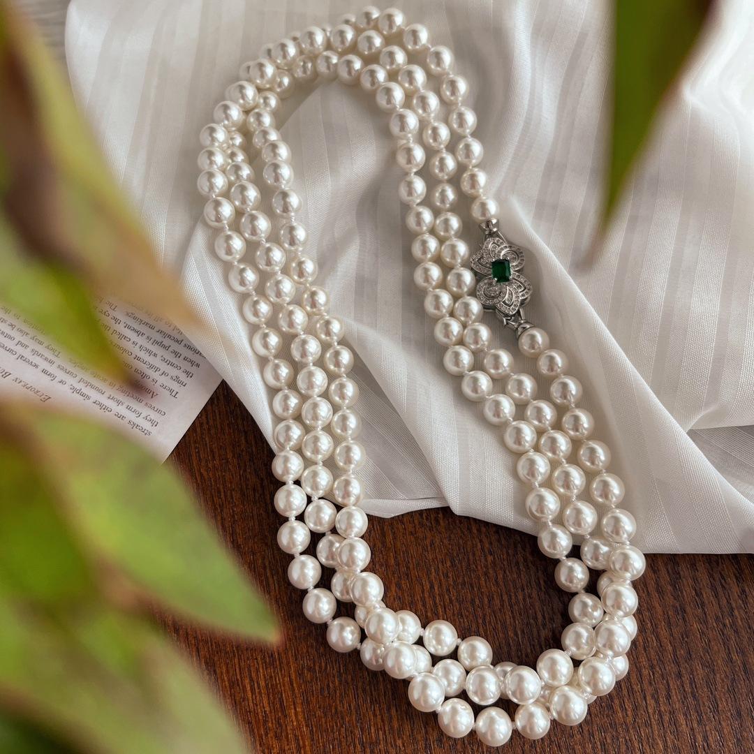 12Mm 48inch natural deep-sea beads long multi-wearing sweater chain pearl necklace, suitable for wedding anniversaries, birthday parties, gifts