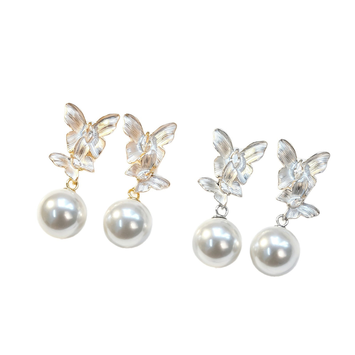 Mariposa Butterfly Pearl Drop Earrings
