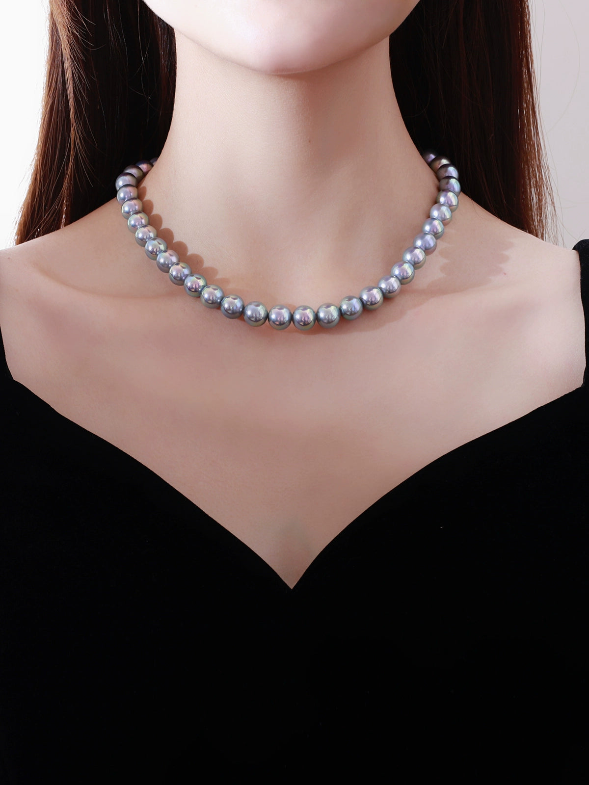 Tahitian Malachite Green Pearl Necklace – Women's Popular Niche Black/Gray Collarbone Chain