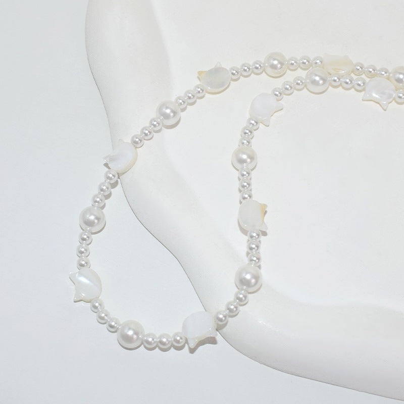 S925 Sterling Silver White Butterfly Shell White Cat Pearl Necklace Bracelet Fashion Mother Shell Necklace