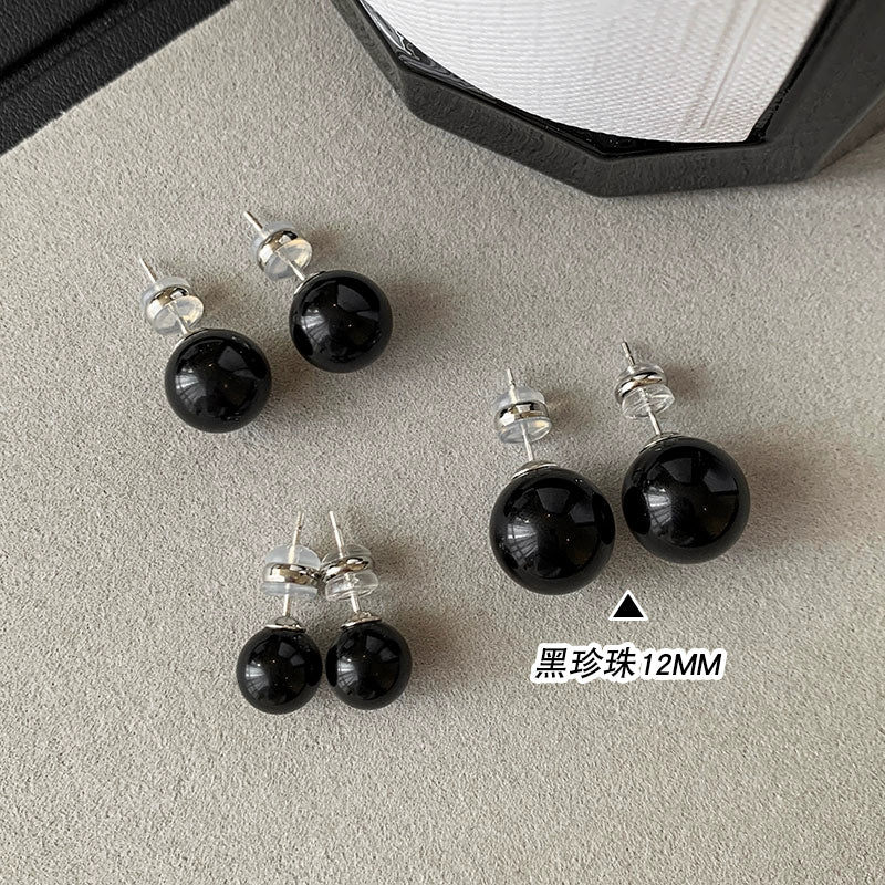 Black Pearl Stud Earrings for Women | 2025 New High-End Light Luxury | Exquisite Niche Design | Temperament Atmospheric Earrings
