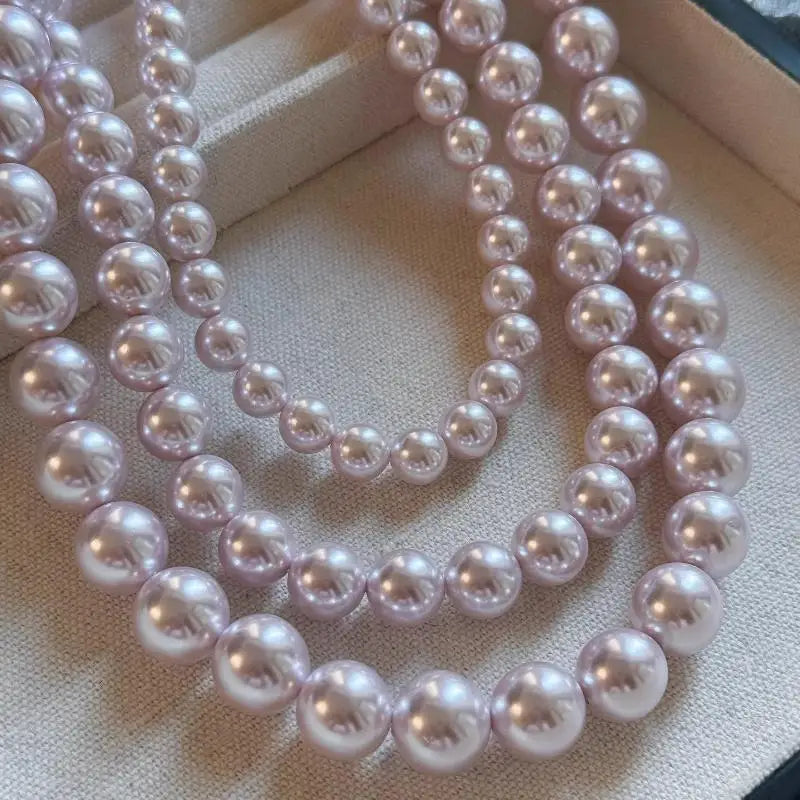 Manta Rose Pink Pearl Necklace 4mm 6mm 8mm 10mm 12mm Elegant Jewelry for Women shell pearl necklace for women choker