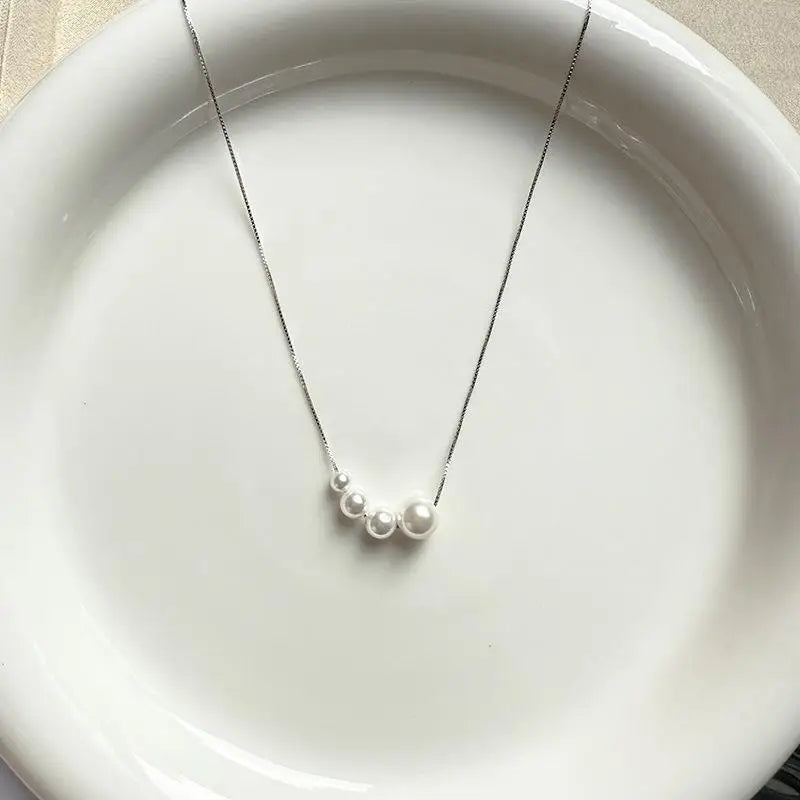 Smiling Pearl Necklace, Shell Pearl Necklace, Light Luxury, Niche Style, Sweater Chain, High-end Simplicity
