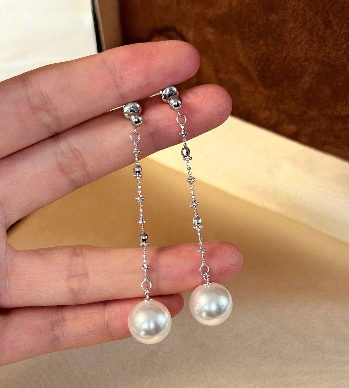 Gray Shell Pearl Earrings - Genuine Shell Pearl - Real Mother of Pearl Jewelry