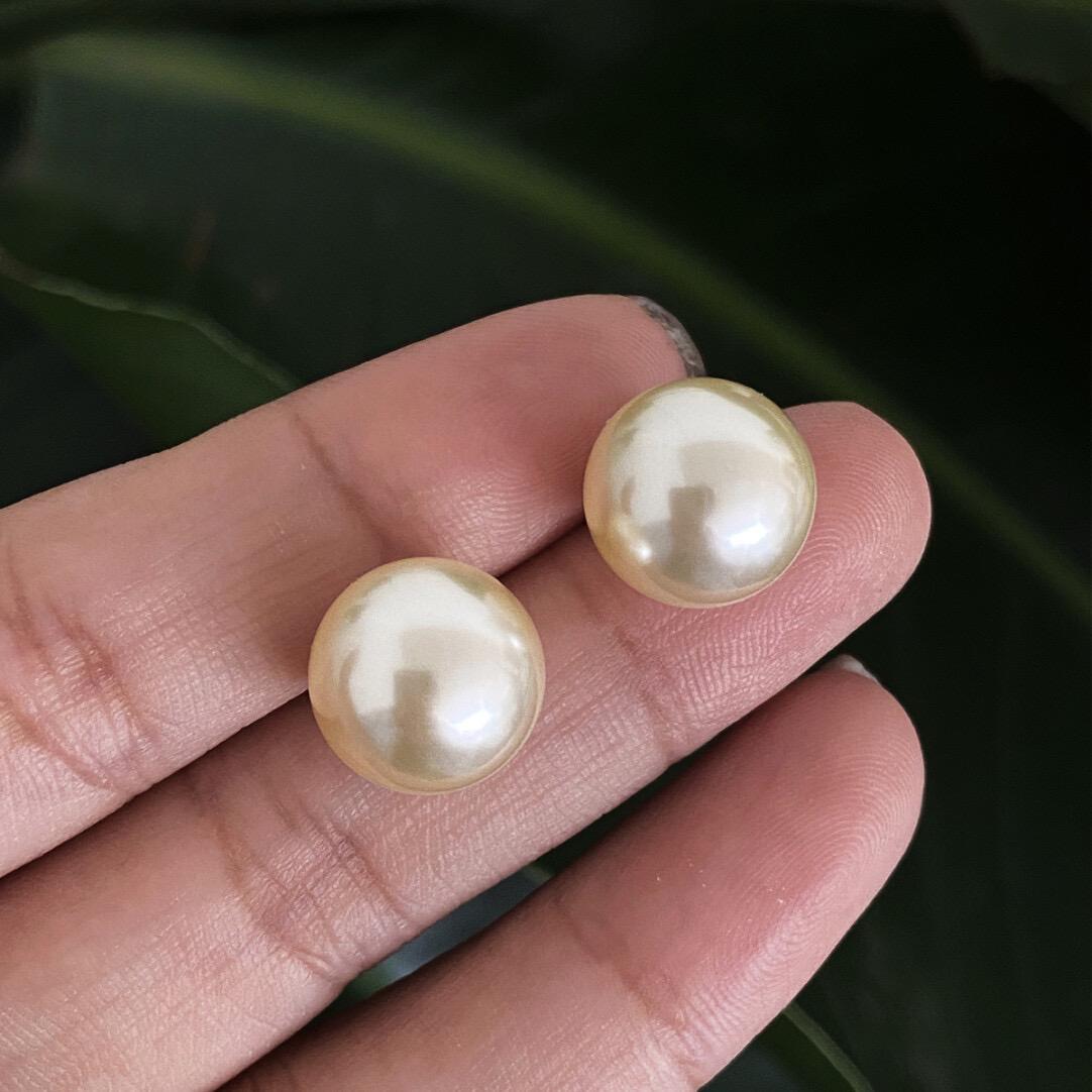 Withered Rose Pearl Earrings Gentle Temperament S925 Silver Needle Earrings, Withered Rose 10mm