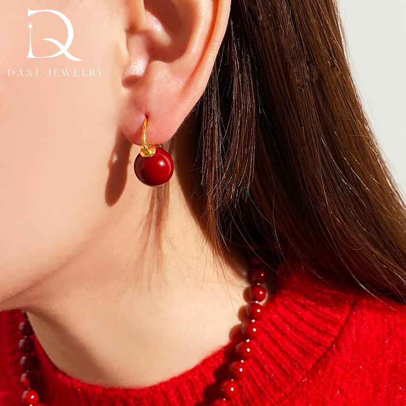 Bucket crystal pearl oversized earrings, light luxury high-end earrings S925 silver teapot ear buckles