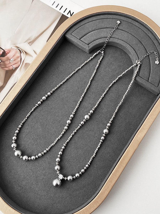 Gray Pearl Necklace Exquisite Niche Premium Gray Clavicle Necklace