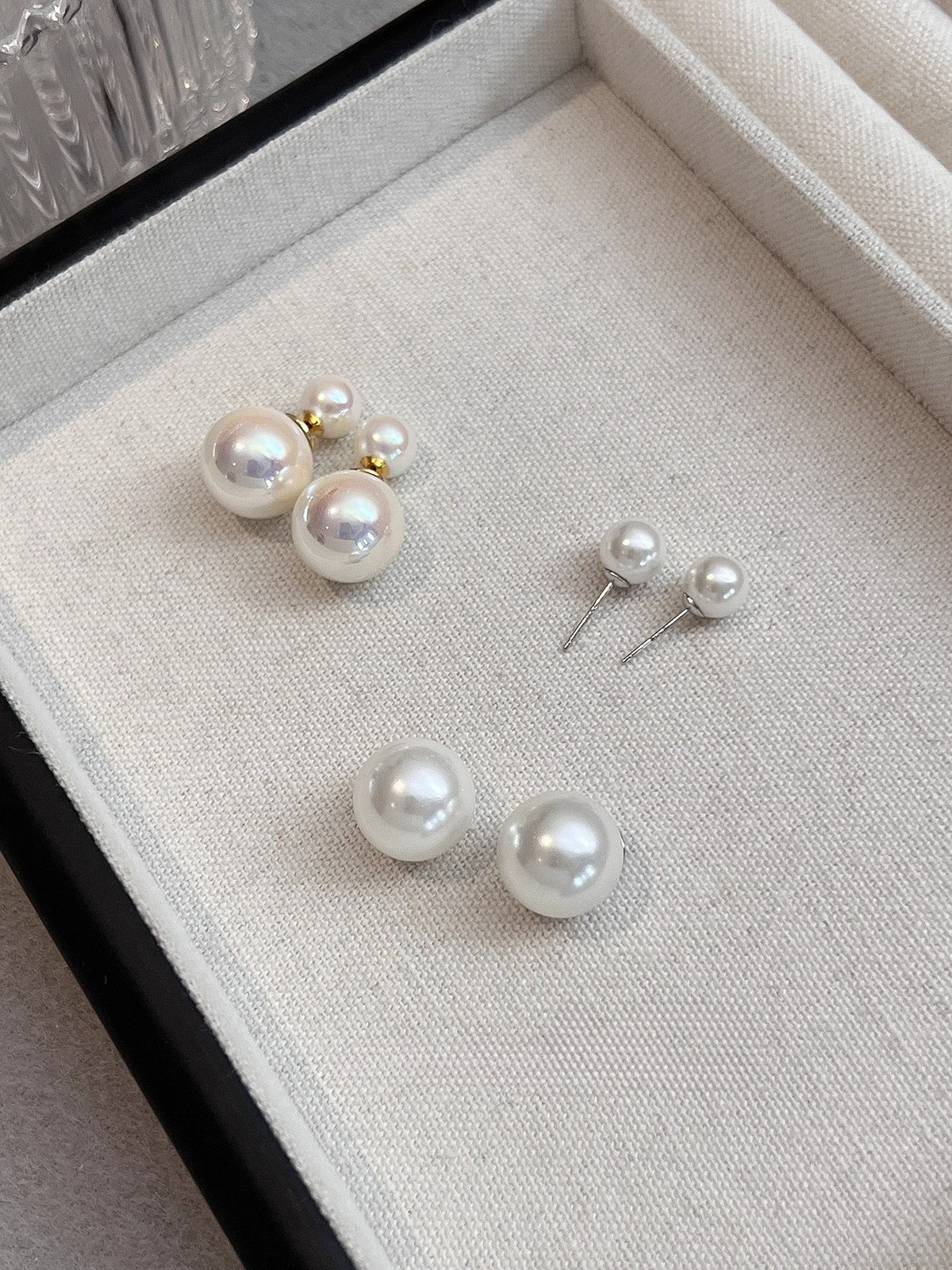 Double-Sided Pearl Stud Earrings | 2025 New Women's Trend | Australian White | Sterling Silver | Front and Rear Wearable Temperament Design