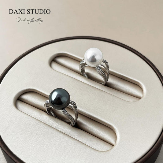 Pearl Jewelry Set Tent Ear Buckles, Niche Premium S925 Sterling Silver Earrings