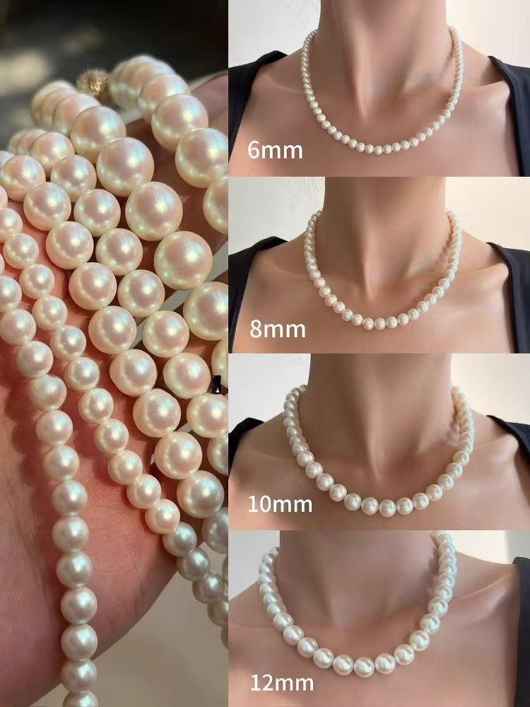 Clean & High-End Version  10mm Pink Pearl Necklace – High-End Women’s Clavicle Chain