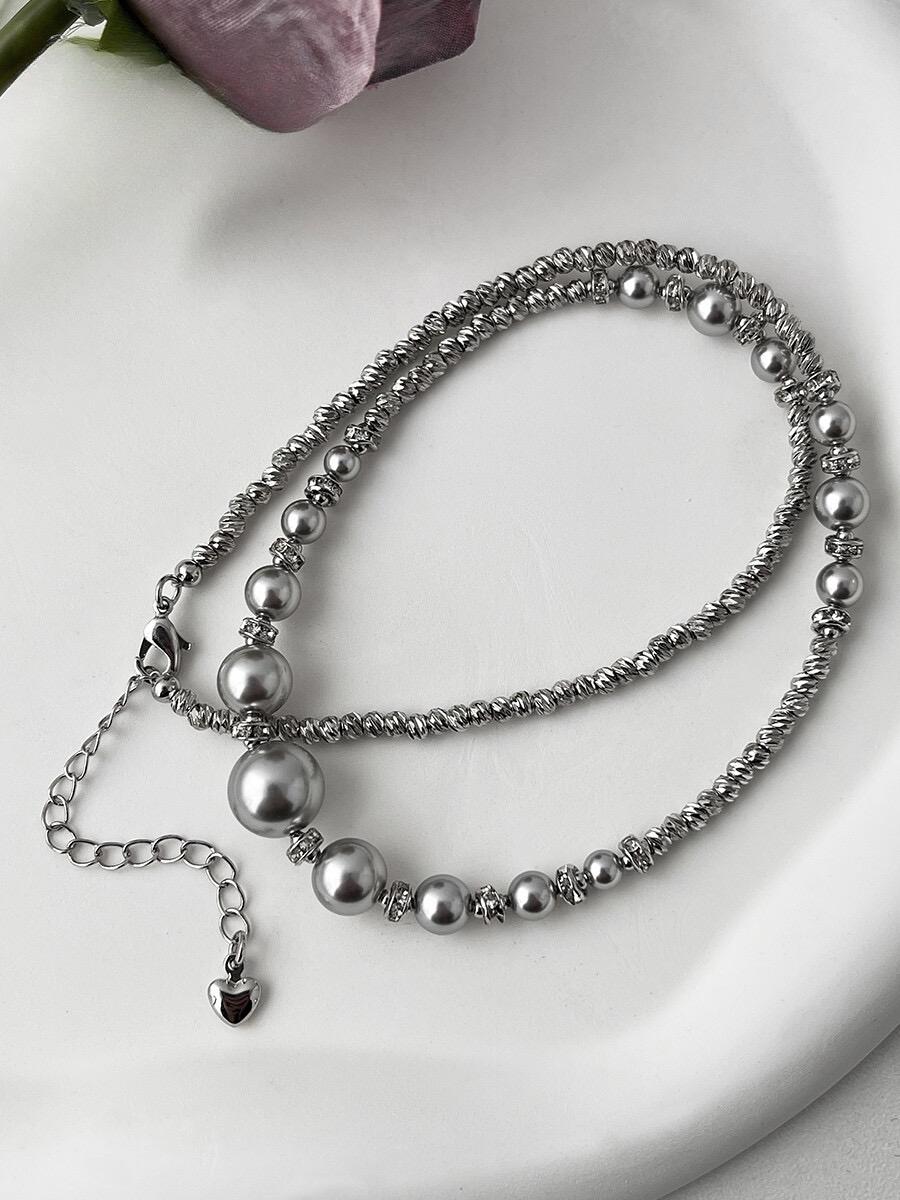 Gray Pearl Necklace Exquisite Niche Premium Gray Clavicle Necklace