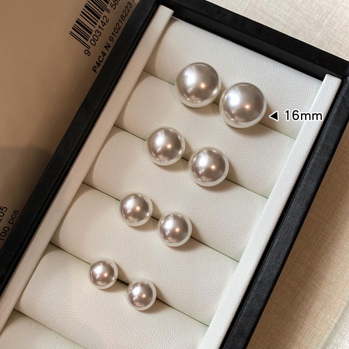 Stunning 925 Silver Pearl 12mm 14mm 16mmStud Earrings for Women Luxury Gift Trendy Flat Round Design Hypoallergenic Ear Accessories
