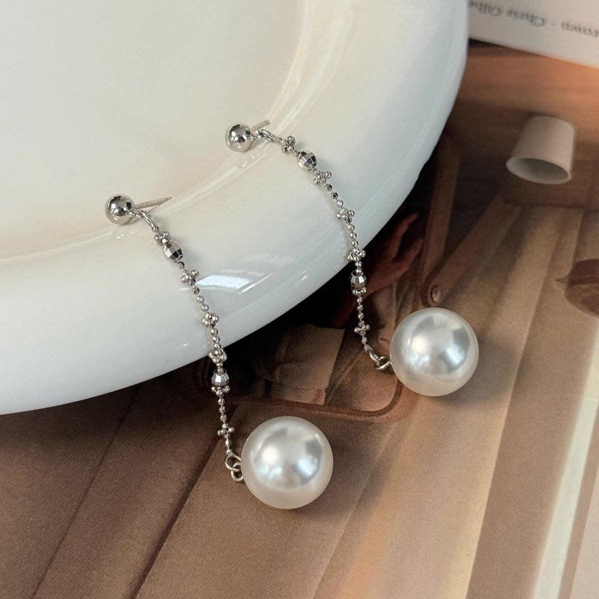 Gray Shell Pearl Earrings - Genuine Shell Pearl - Real Mother of Pearl Jewelry