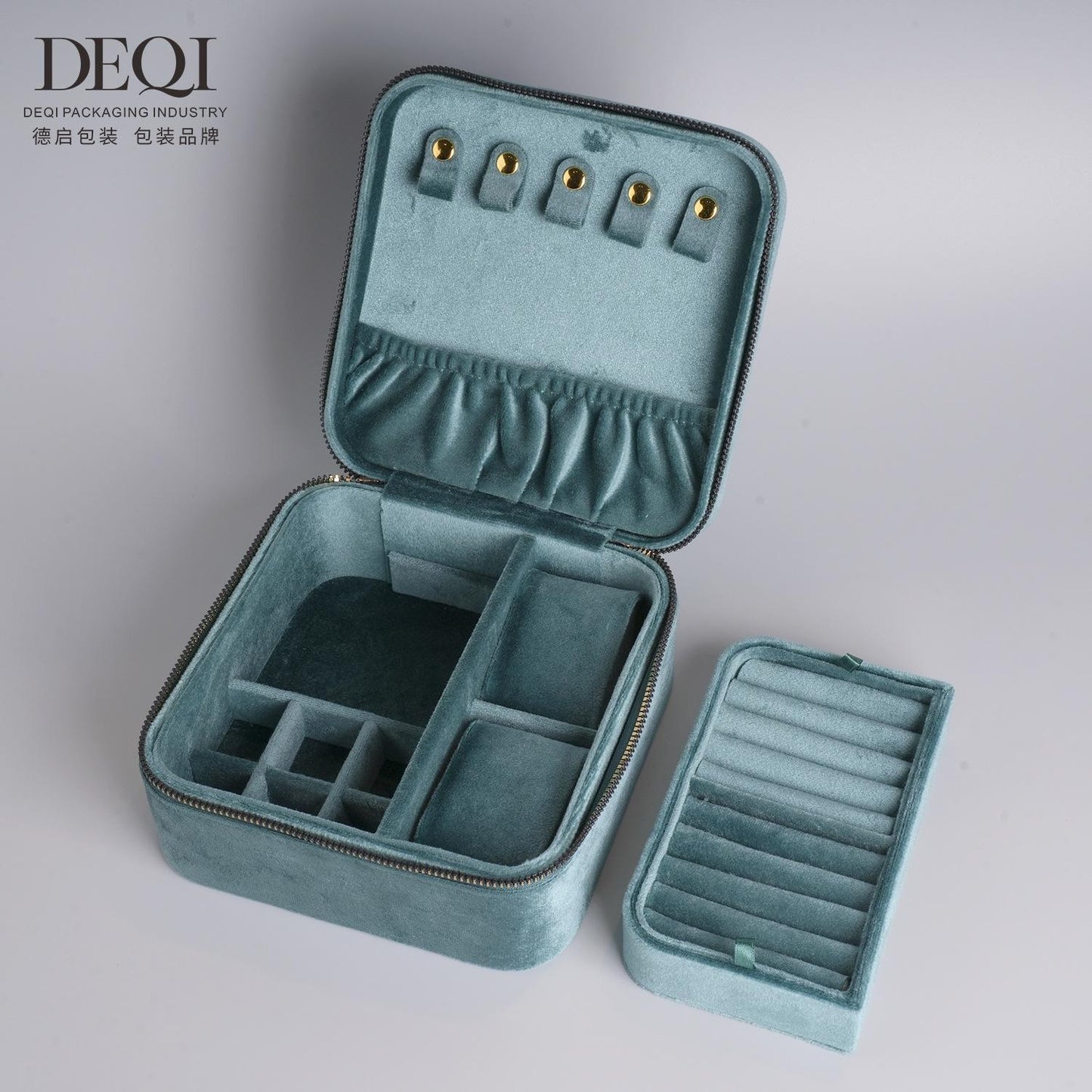 Velvet jewelry storage box, jewelry box, large-capacity jewelry storage box, ring pendant, bracelet box, travel, jewelry storage bag.