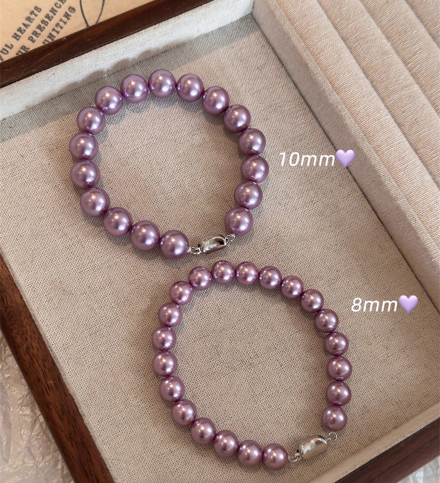 Violet Purple Pearl Bracelet – Women’s Exquisite High-End French Temperament Jewelry