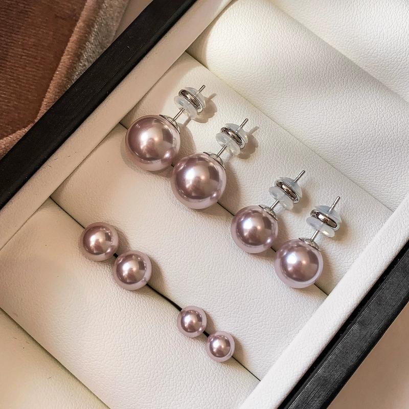 925 Manta Rose Pearl Earrings 925 Silver Women Light Luxury Elegant Bead Stud Earrings Gentle Style Accessories