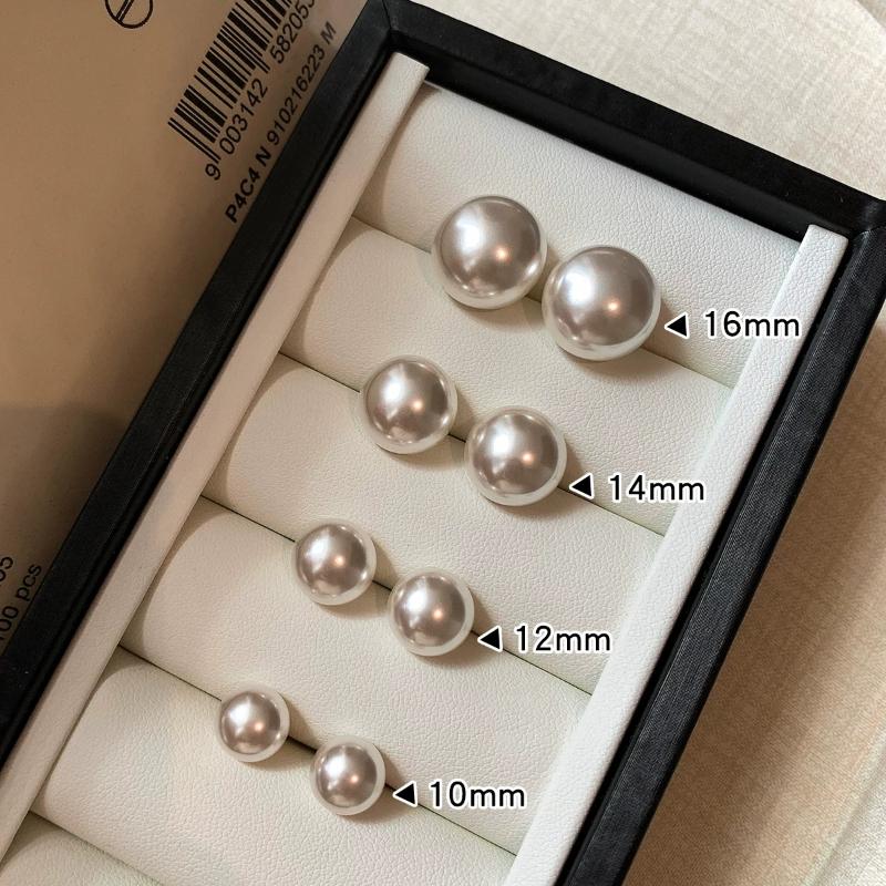 Stunning 925 Silver Pearl 12mm 14mm 16mmStud Earrings for Women Luxury Gift Trendy Flat Round Design Hypoallergenic Ear Accessories