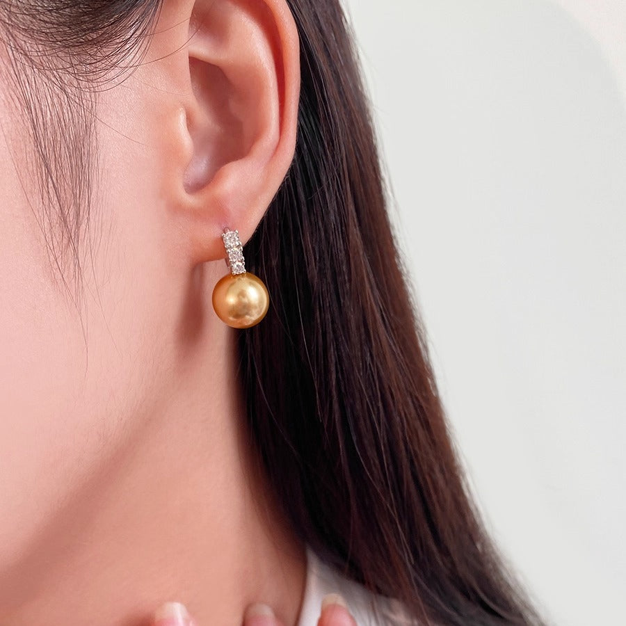 White Pearl Ear Buckle Earrings for Women | Light Luxury & Premium Design | S925 Sterling Silver | Versatile Temperament Diamond Earrings