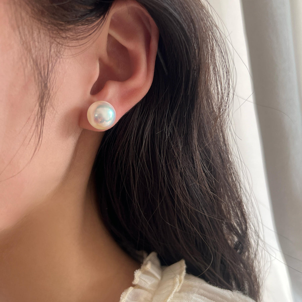 Pink and White Pearl Stud Earrings | 2025 New Women's High-end French Design Exquisite Elegant Jewelry