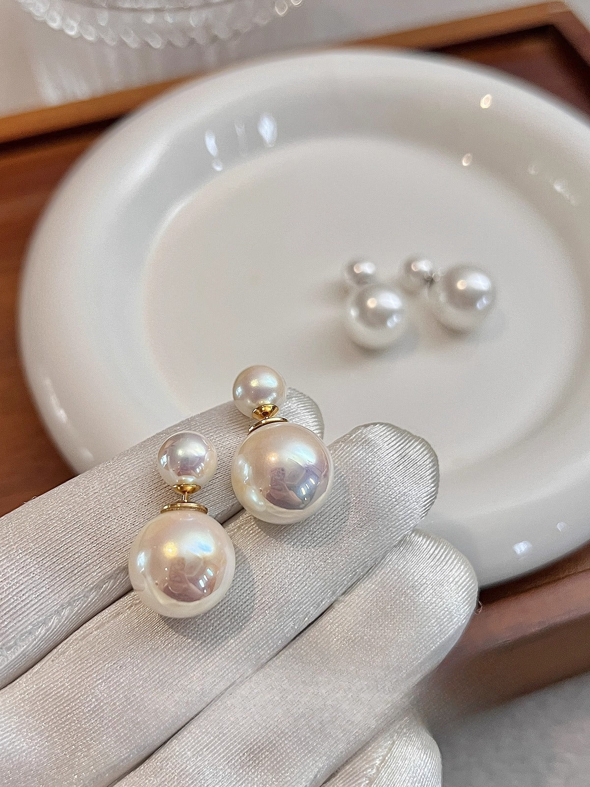 Double-Sided Pearl Stud Earrings | 2025 New Women's Trend | Australian White | Sterling Silver | Front and Rear Wearable Temperament Design