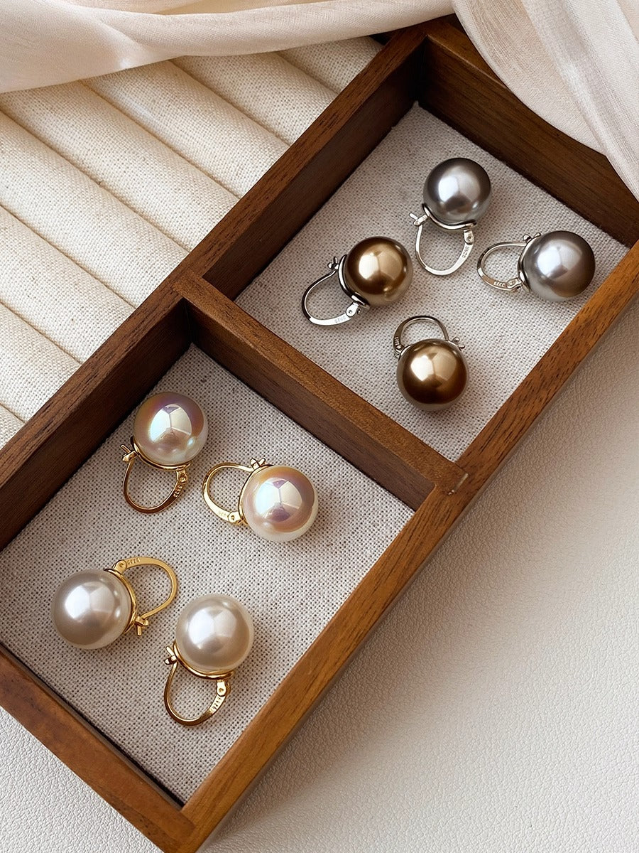 Bucket Pearl Oversized Earrings | S925 Silver Teapot Ear Buckle | High-End Light Luxury Design | Popular Women's Earrings