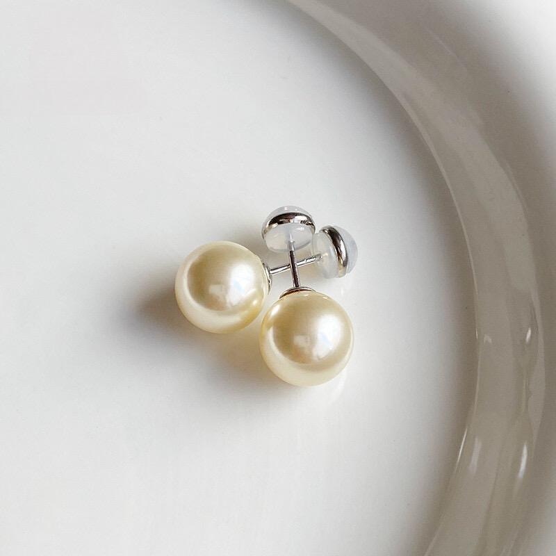 Withered Rose Pearl Earrings Gentle Temperament S925 Silver Needle Earrings, Withered Rose 10mm