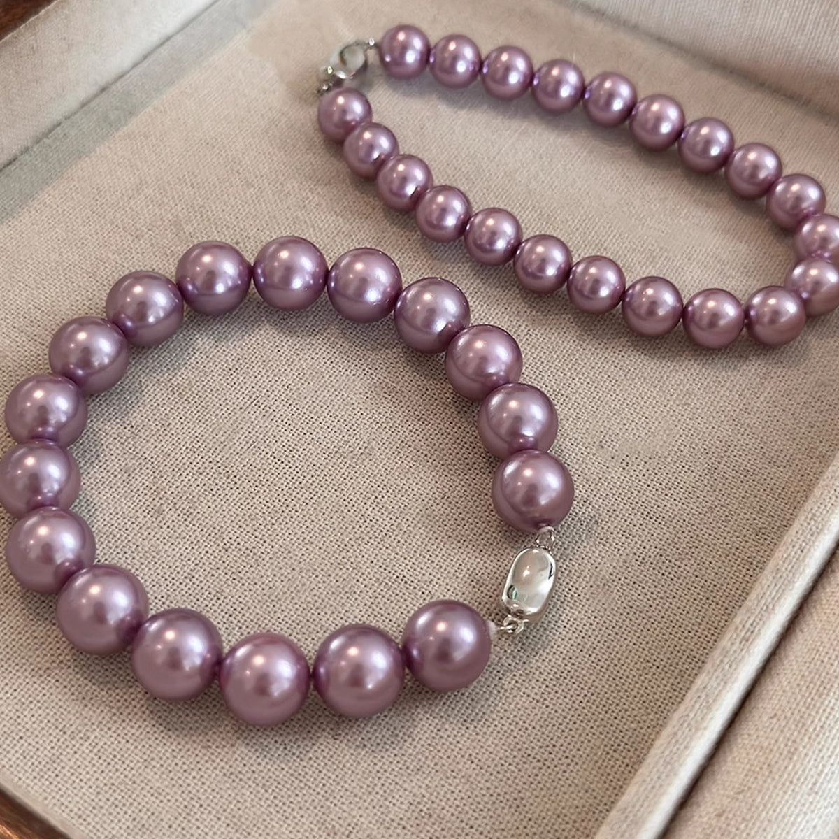 Violet Purple Pearl Bracelet – Women’s Exquisite High-End French Temperament Jewelry