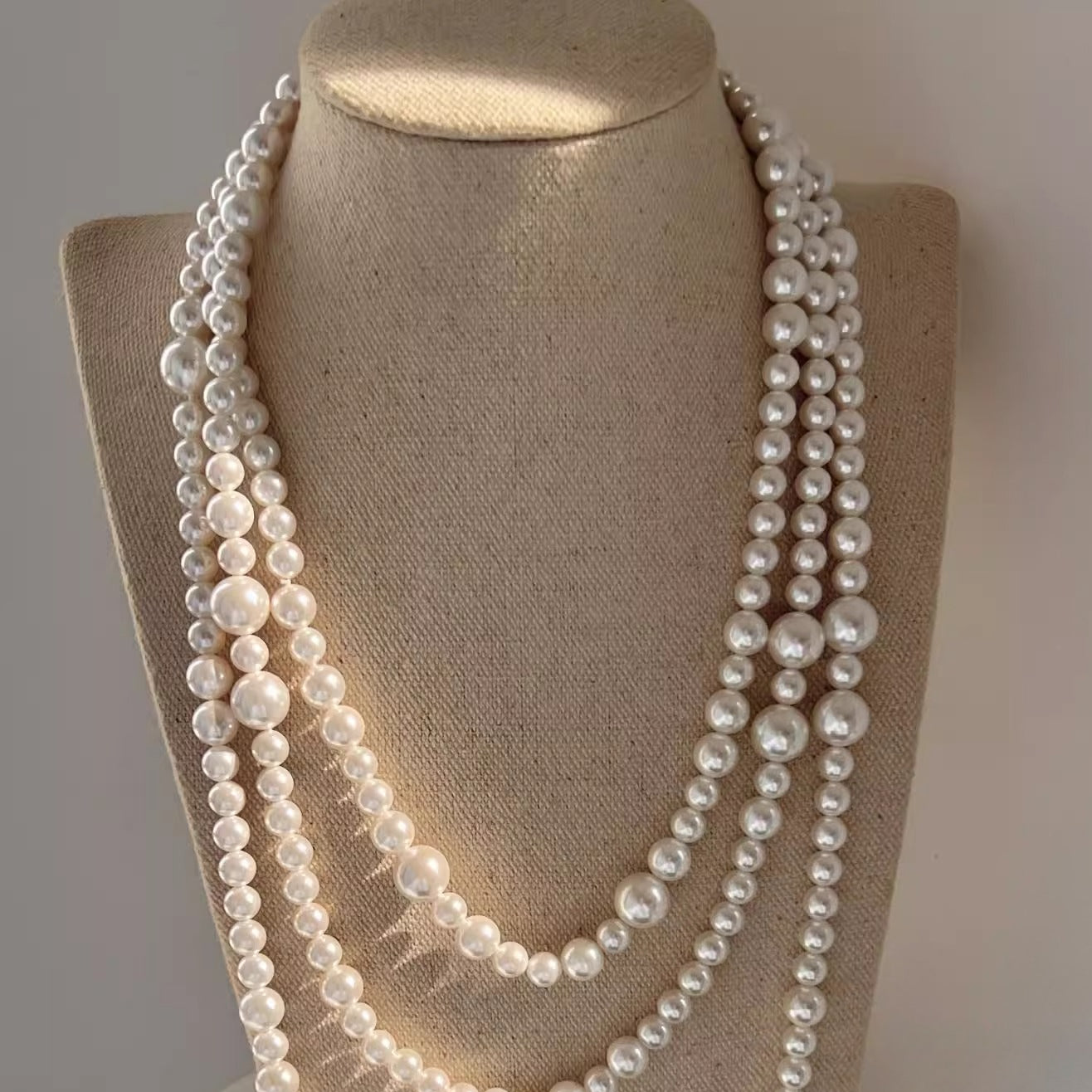Dai Ao White Pearl Necklace | Long Multi-Layer Stacking Design | 2025 New Women's Trend | Genuine Hepburn Style | Light Luxury French Niche Jewelry