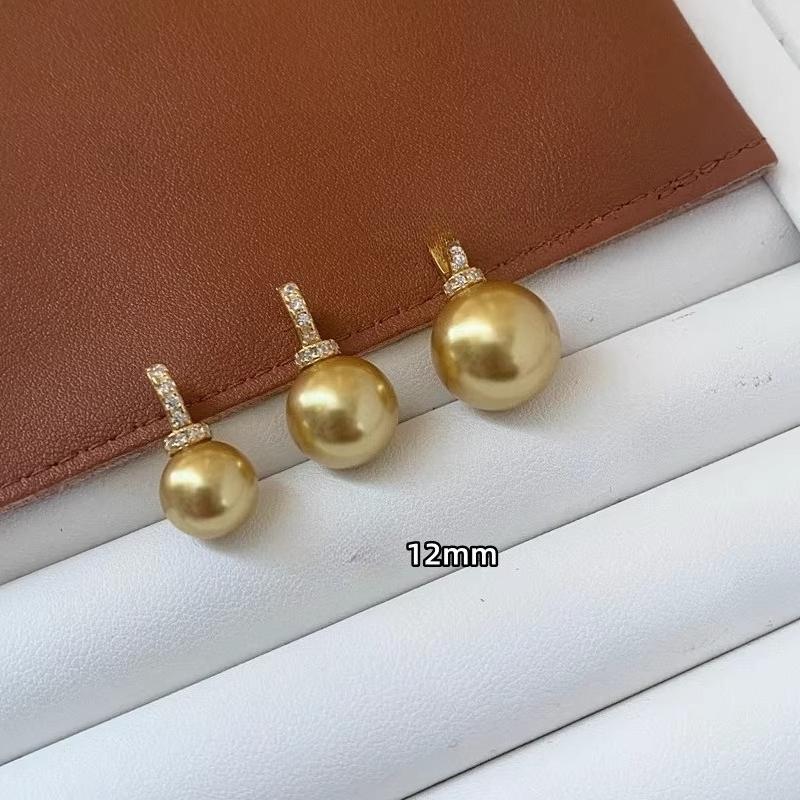 Pearl pendant 12mm 14mm, white, gold single pearl pendant, necklace can match with necklace, bracelet etc, without chain
