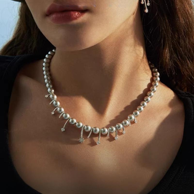 6mm Shell Pearl Necklace Elegant Minimalist Beads Necklace Luxury Starfall Design Jewelry for Women Birthday Gift