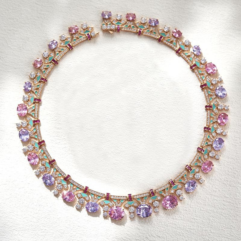 Evening chain, gold-plated enamel heavy industrial texture, women's banquet dress accessories
