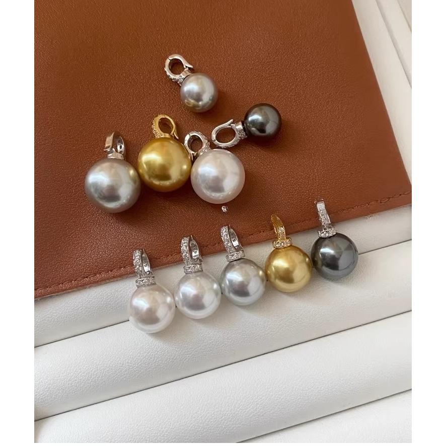 Pearl pendant 12mm 14mm, white, gold single pearl pendant, necklace can match with necklace, bracelet etc, without chain