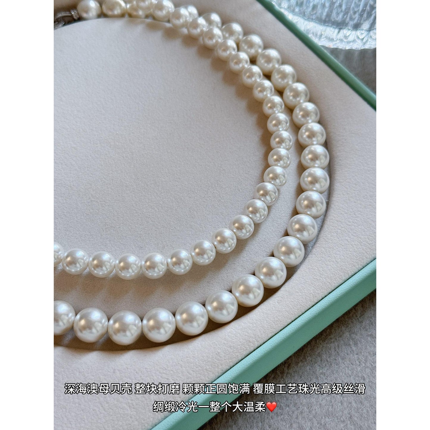 Detachable White Pearl Necklace for Women｜Lucky Gourd Clasp, Elegant High-End Sweater Chain, 8mm & 10mm