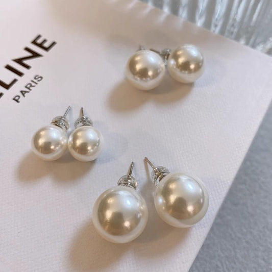 925 sterling silver, natural mother shell white pearl stud earrings, female, French style, suitable for graduation ceremonies, birthday gifts, Mother's Day gifts
