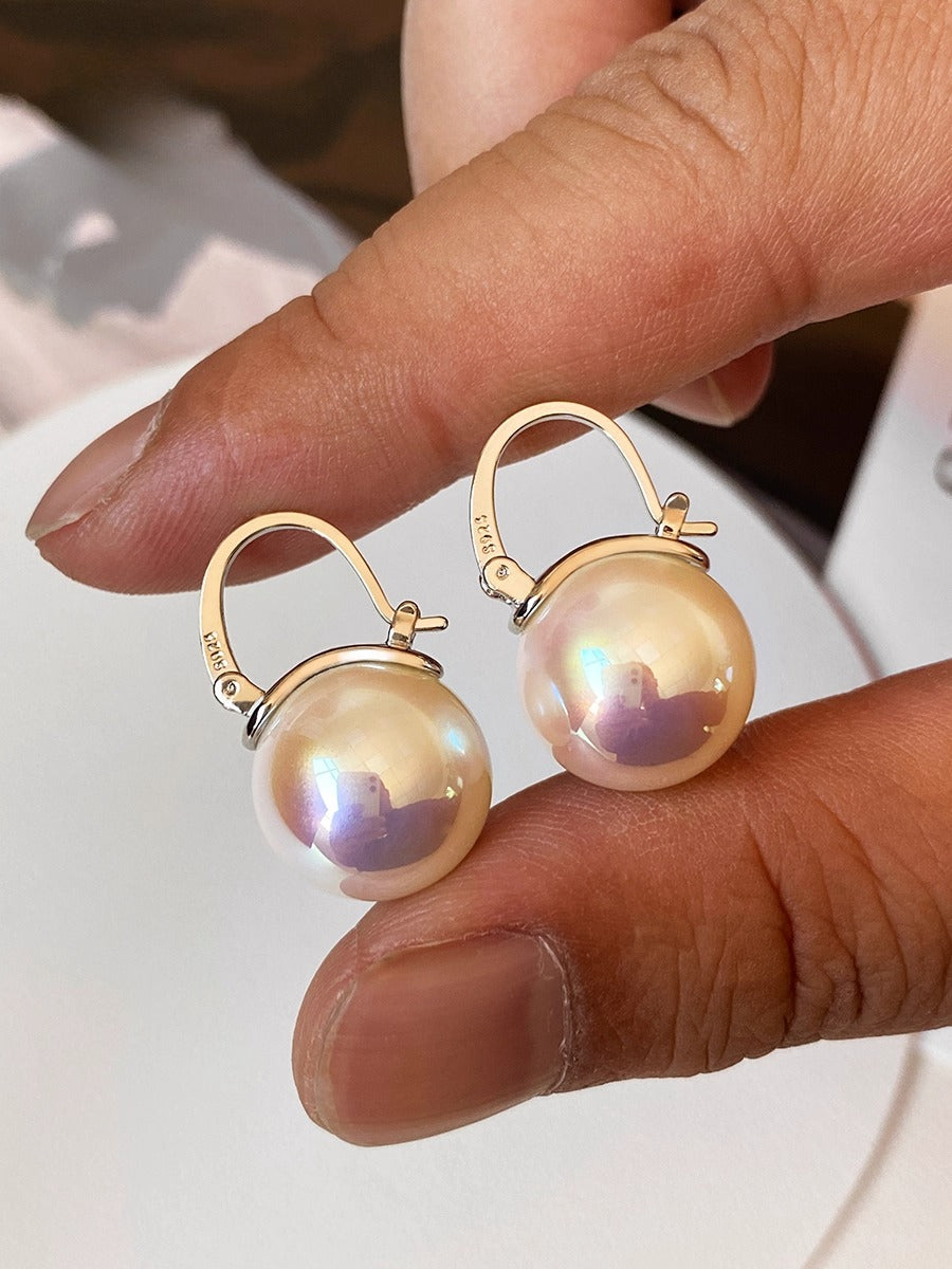 Bucket Pearl Oversized Earrings | S925 Silver Teapot Ear Buckle | High-End Light Luxury Design | Popular Women's Earrings