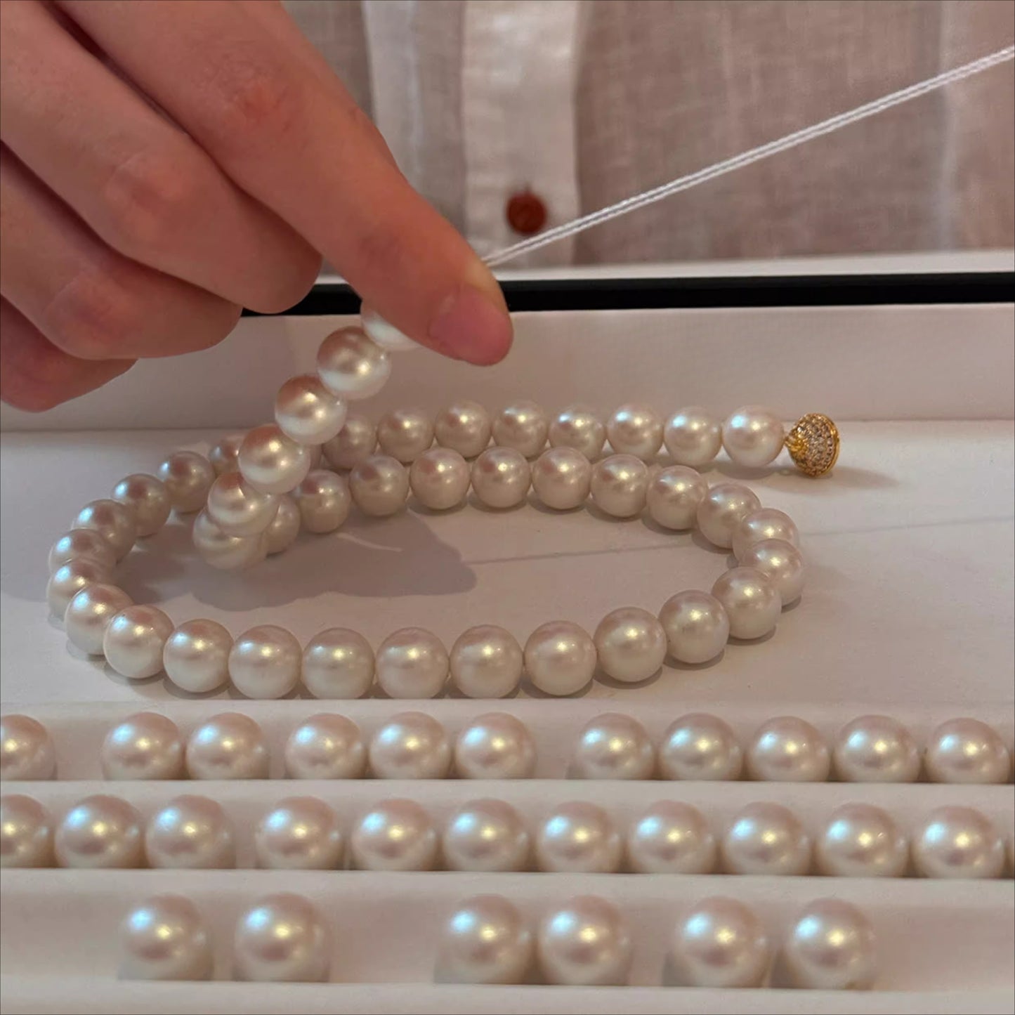 Clean & High-End Version  10mm Pink Pearl Necklace – High-End Women’s Clavicle Chain