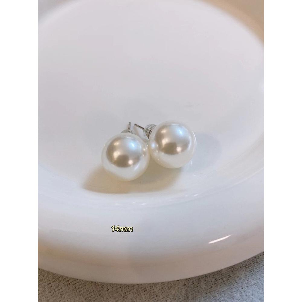 925 sterling silver, natural mother shell white pearl stud earrings, female, French style, suitable for graduation ceremonies, birthday gifts, Mother's Day gifts