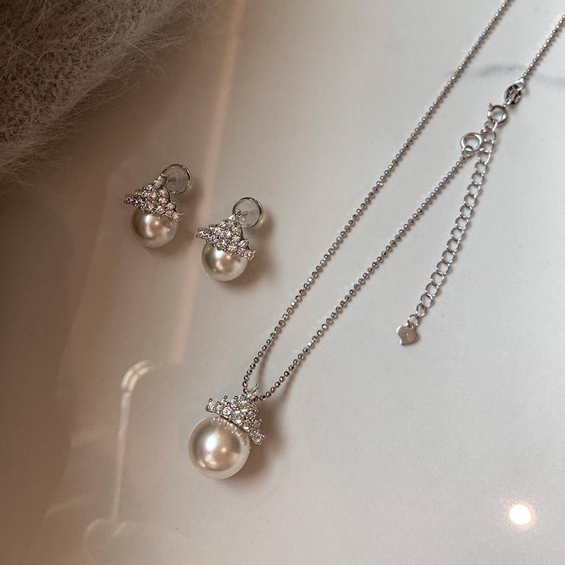 S925 sterling silver, single pearl pendant necklace, collarbone chain neck chain, white, gray pearl baby beads, can be stacked.