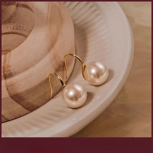 High-heeled natural freshwater pearl earrings for women, stud earrings for mother, ear hooks, Mother's Day gifts, birthday gifts, party use