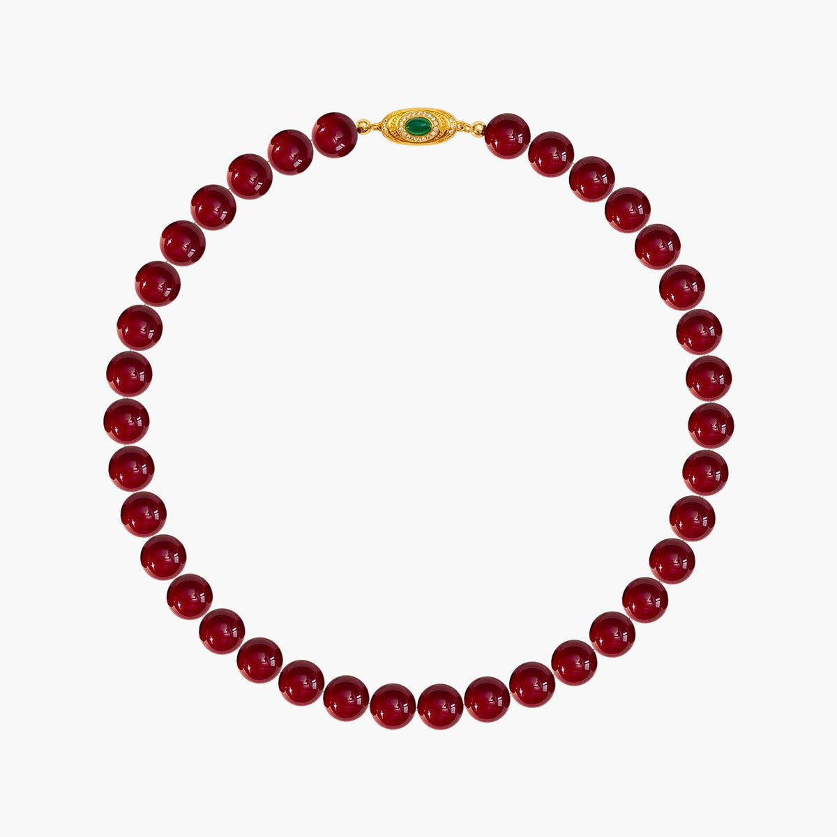 14mm 12mmRed Lucky Pearl Necklace Women Retro Luxury Luxury Red Collarbone Chain Festive Wedding Gifts bring lucky