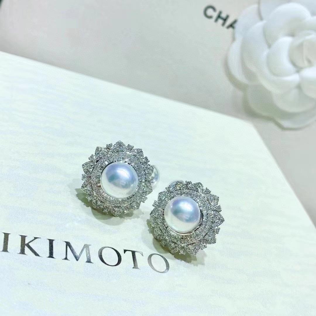 Hot-selling Snow Queen earrings, proper presence S925 sterling silver earrings, pearl diameter 10-11MM