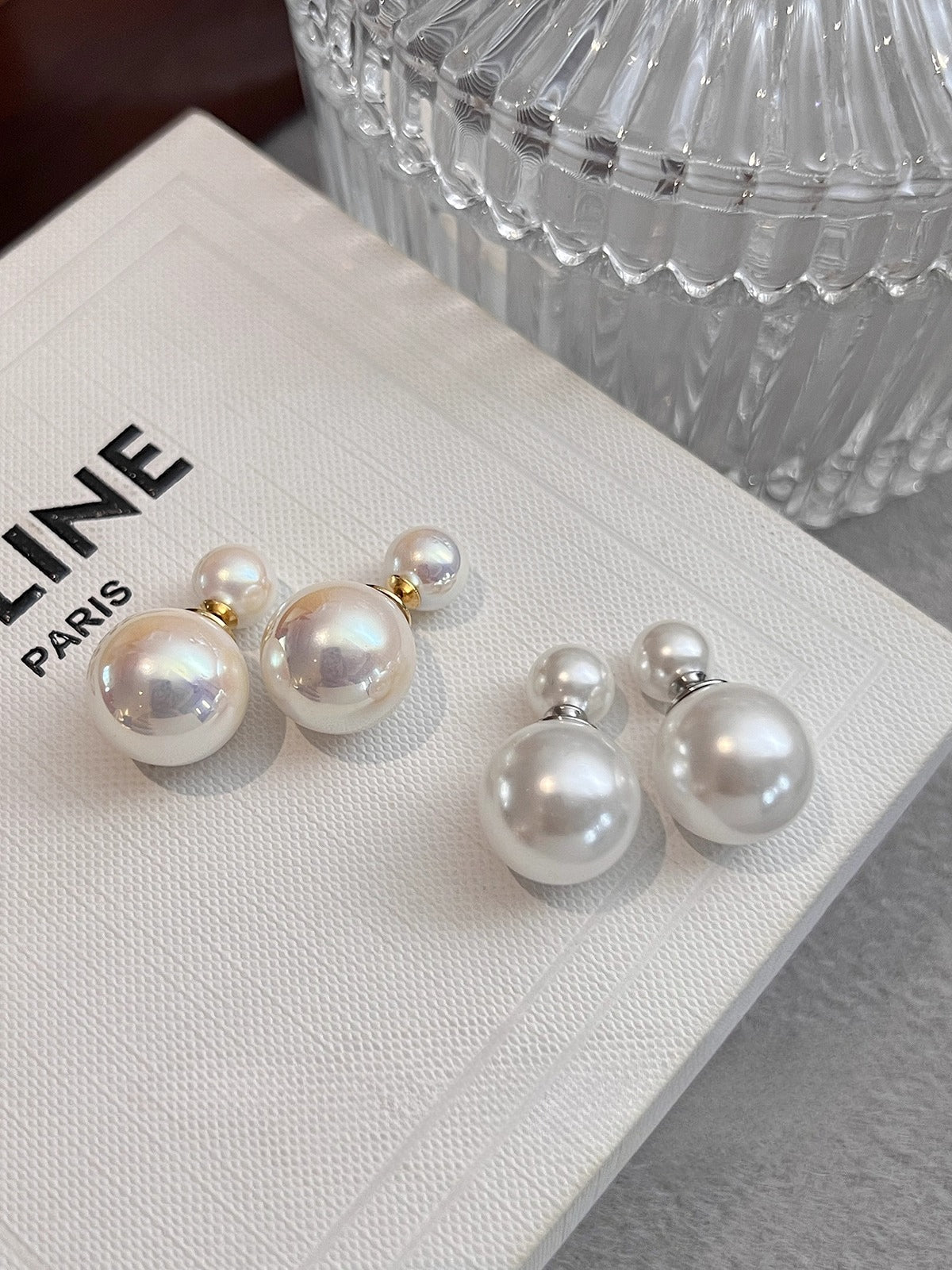 Double-Sided Pearl Stud Earrings | 2025 New Women's Trend | Australian White | Sterling Silver | Front and Rear Wearable Temperament Design