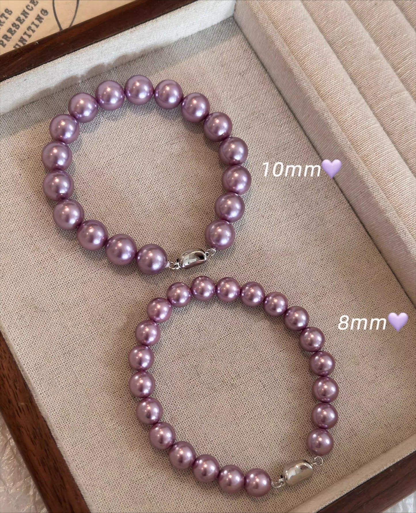Violet Purple Pearl Bracelet – Women’s Exquisite High-End French Temperament Jewelry