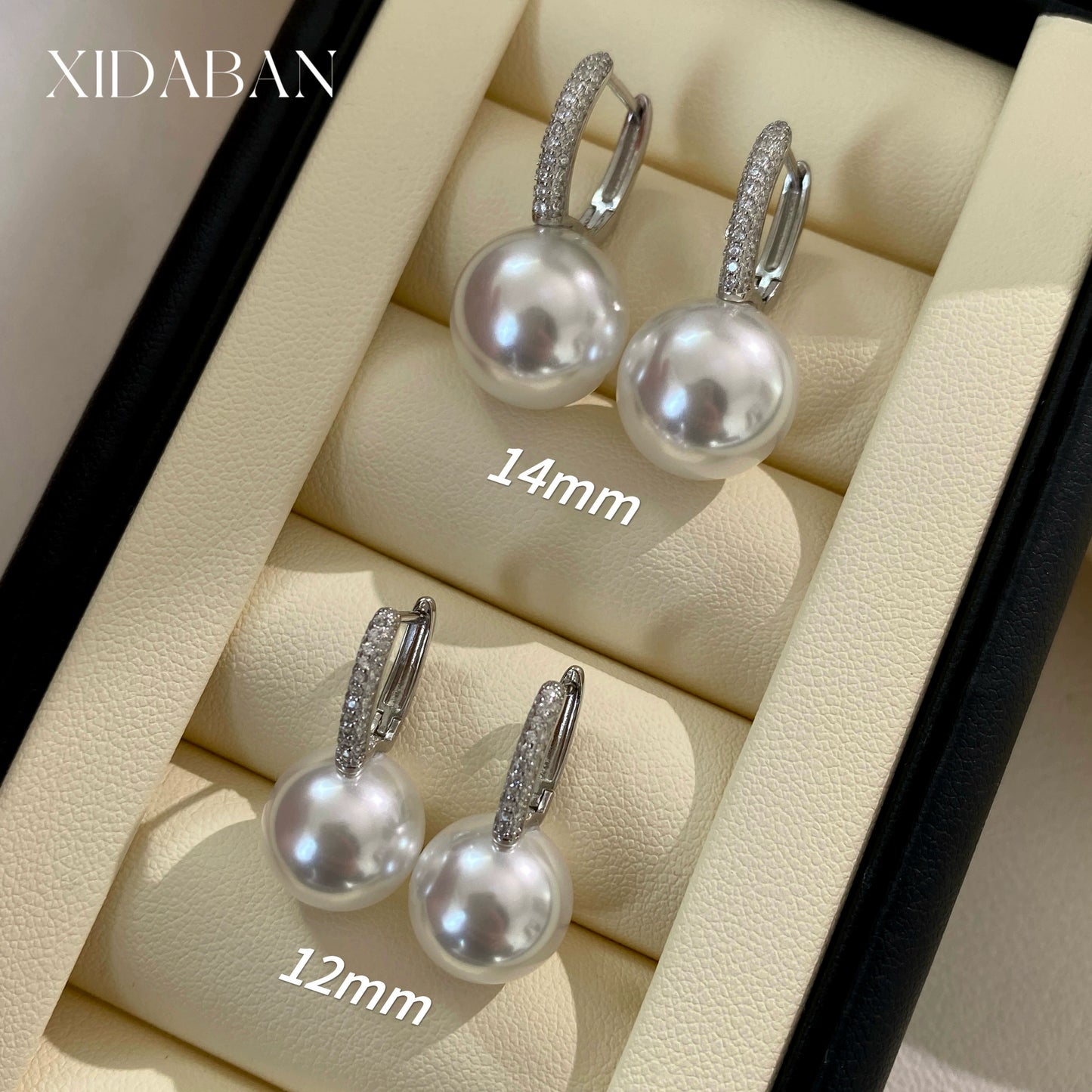 Elegant French Style Pearl Drop Earrings - S925 Sterling Silver | Classic & Versatile Dangle Hoops with Cubic Zirconia