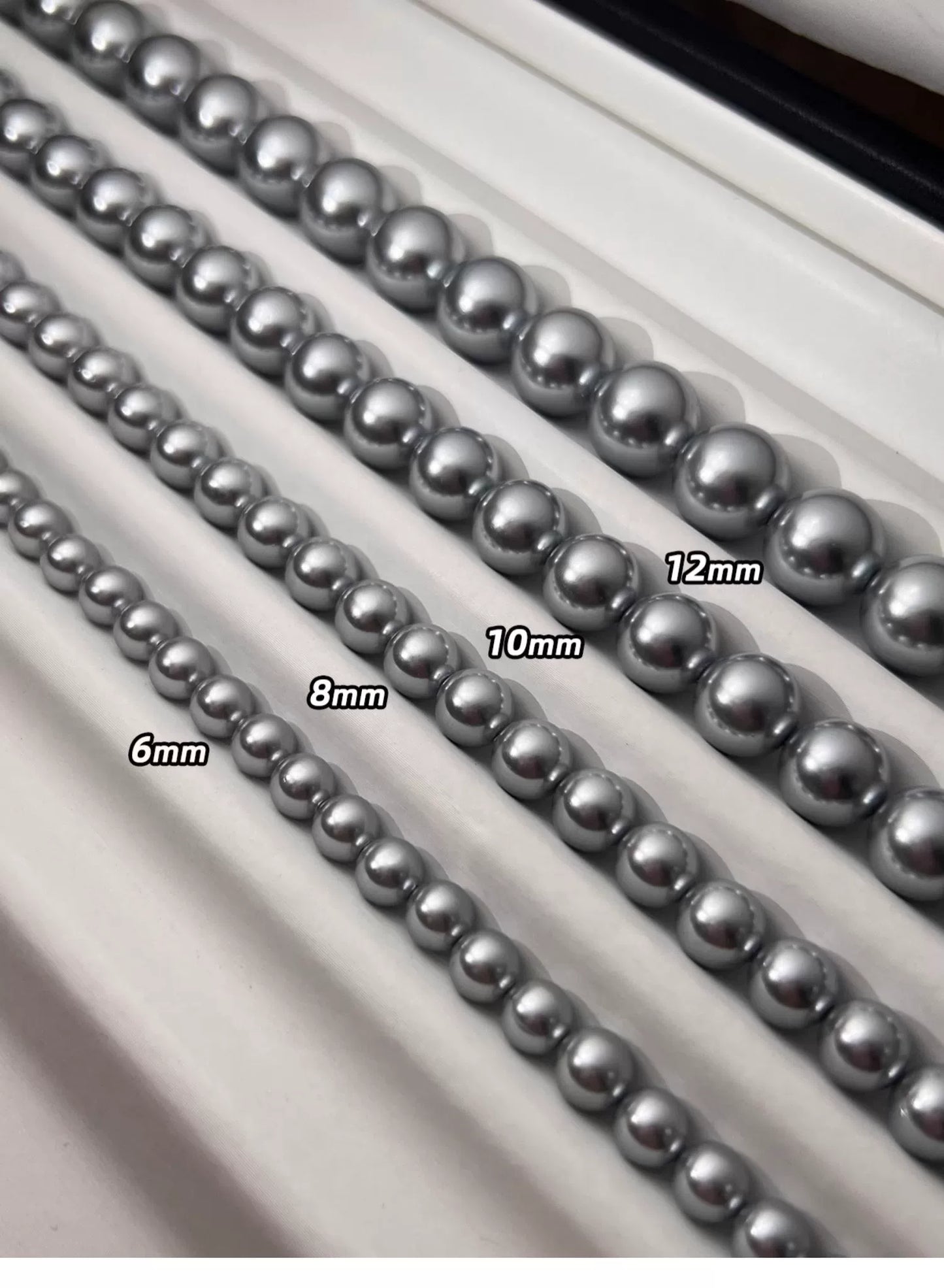 2025 New Women's Platinum Gray Pearl Necklace – 8mm Real Hemp Clavicle Chain Accessory