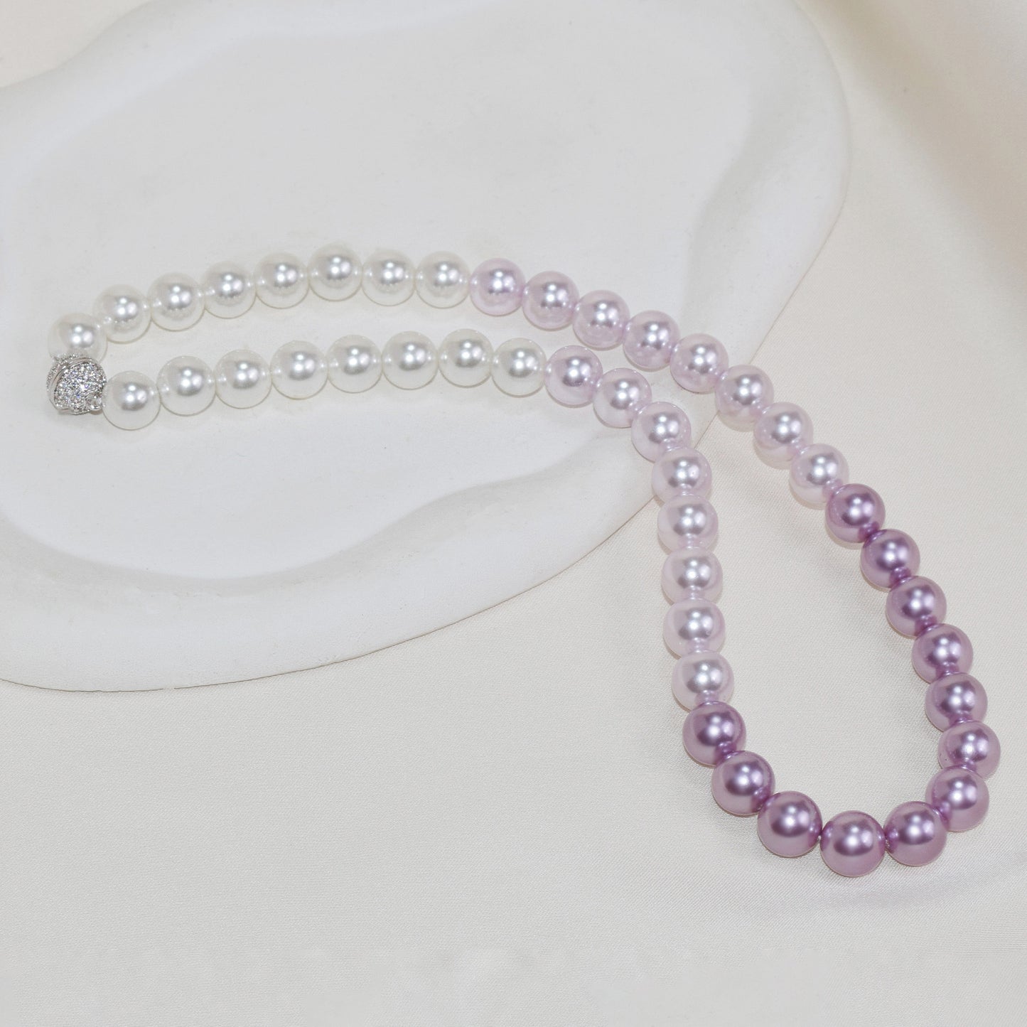 8-10Mm point mother shell pearl necklace butterfly queen series gradual change purple elf neck chain collarbone chain